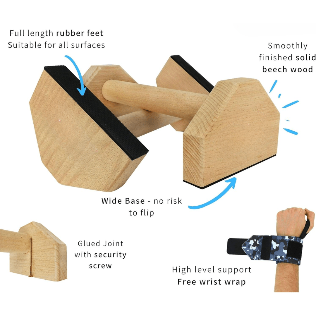 Calisthenics Power Bars – Robuste Holzliegestütze für sicheres Bodyweight-Training - sellene.de