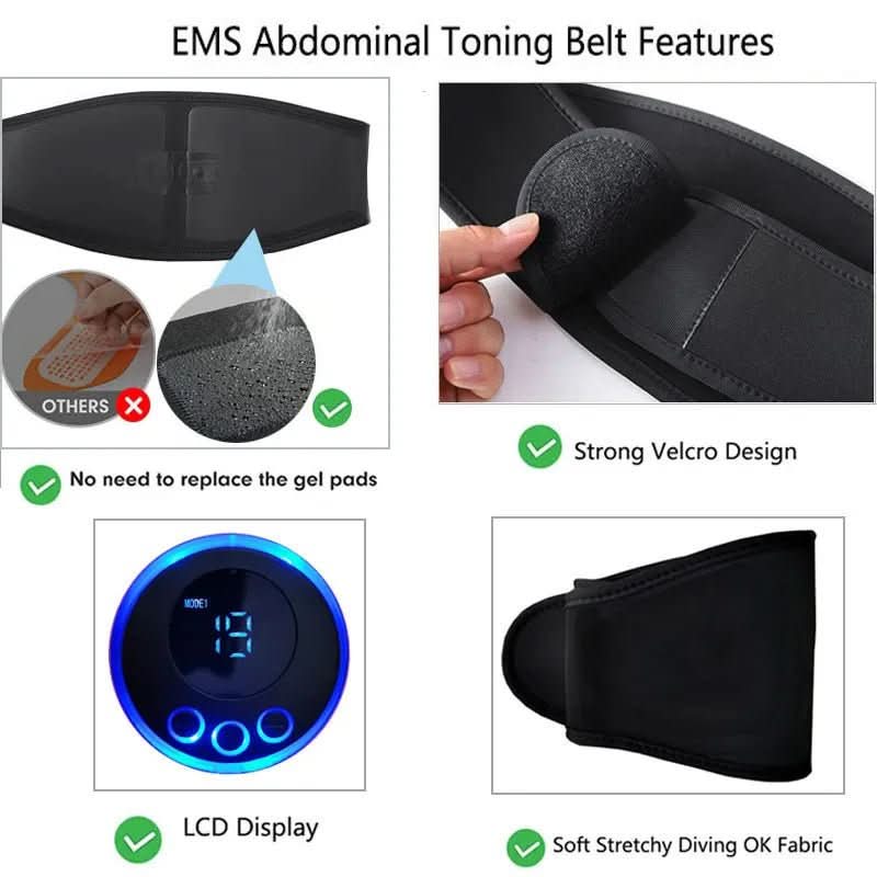CoreTone EMS – Bauchmuskeltrainer mit elektrischer Muskelstimulation für effektives Heimtraining - sellene.de