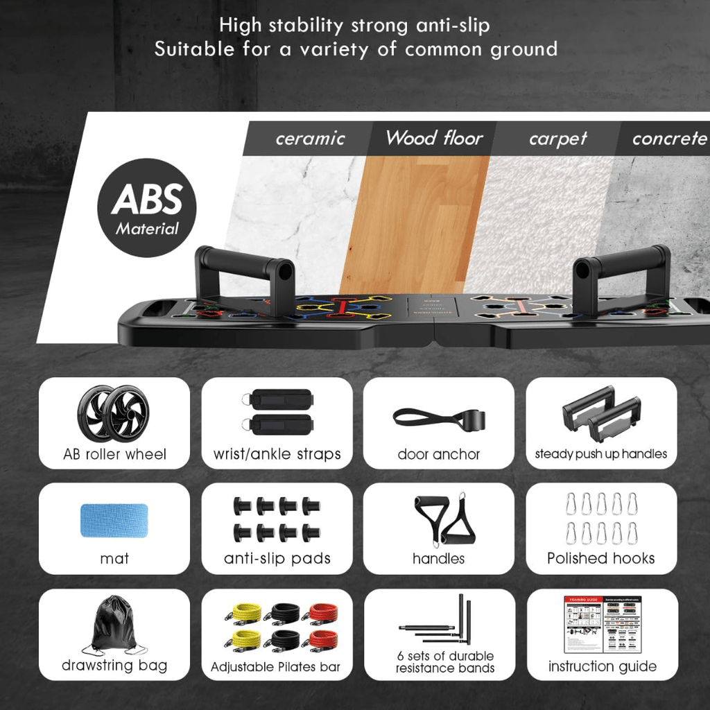 Fitflex – Komplettes Fitness-Set für zu Hause mit Widerstandsbändern & AB-Roller - sellene.de