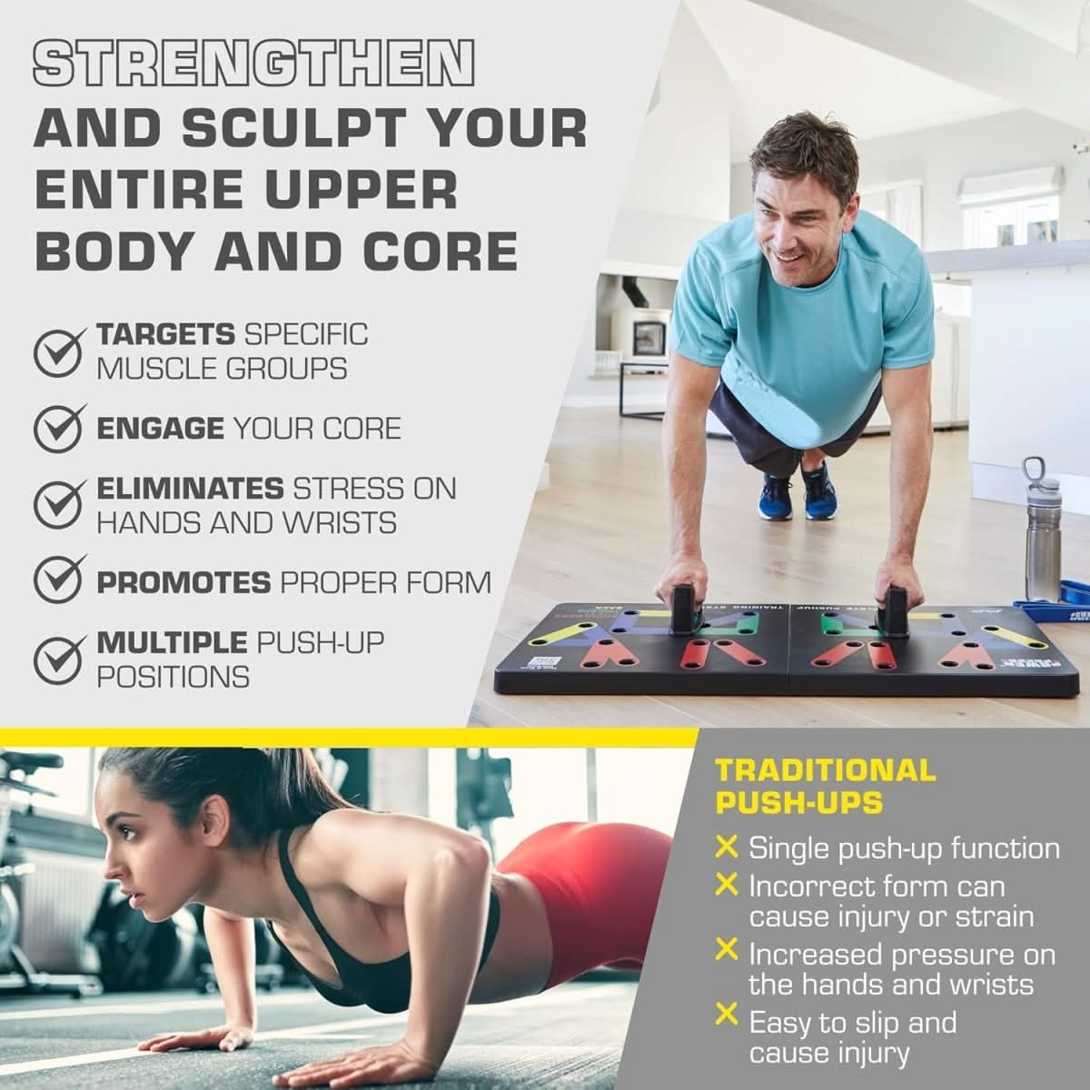 FlexIFit – Faltbares Push-up Board mit 30 Positionen für gezieltes Muskeltraining - sellene.de