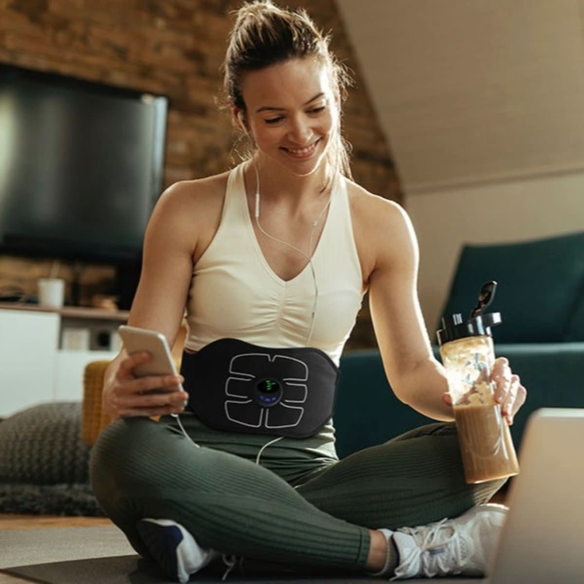 Flextone Sculpt – EMS Bauchmuskeltrainer für effektives Heimtraining in nur 15 Minuten - sellene.de