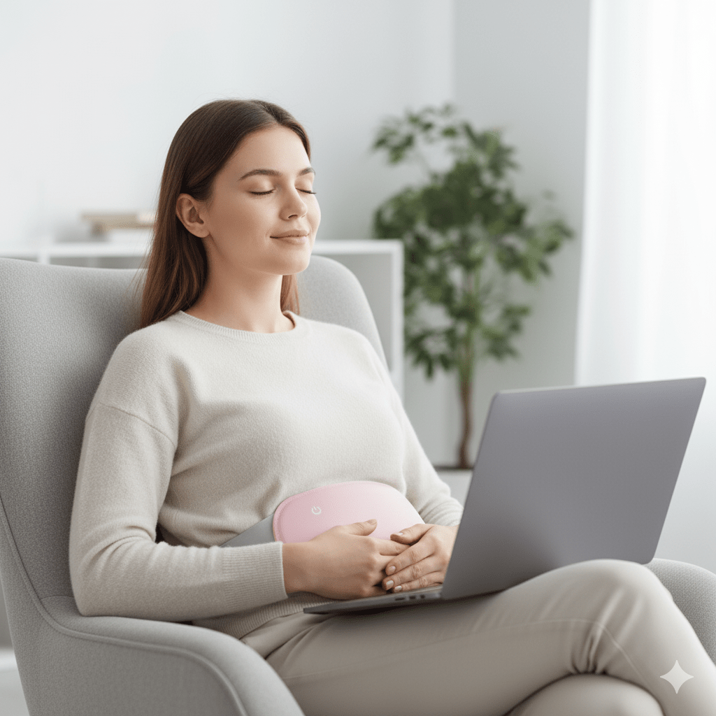 Relaxheat – Elektrische Bauchheizung mit Wärme- & Vibrationsfunktion zur Schmerzlinderung - sellene.de