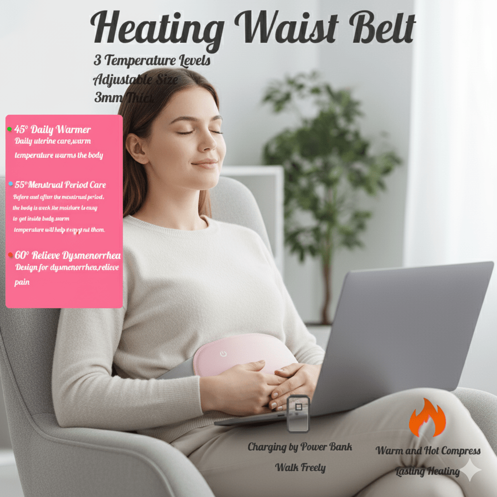 Relaxheat – Elektrische Bauchheizung mit Wärme- & Vibrationsfunktion zur Schmerzlinderung - sellene.de