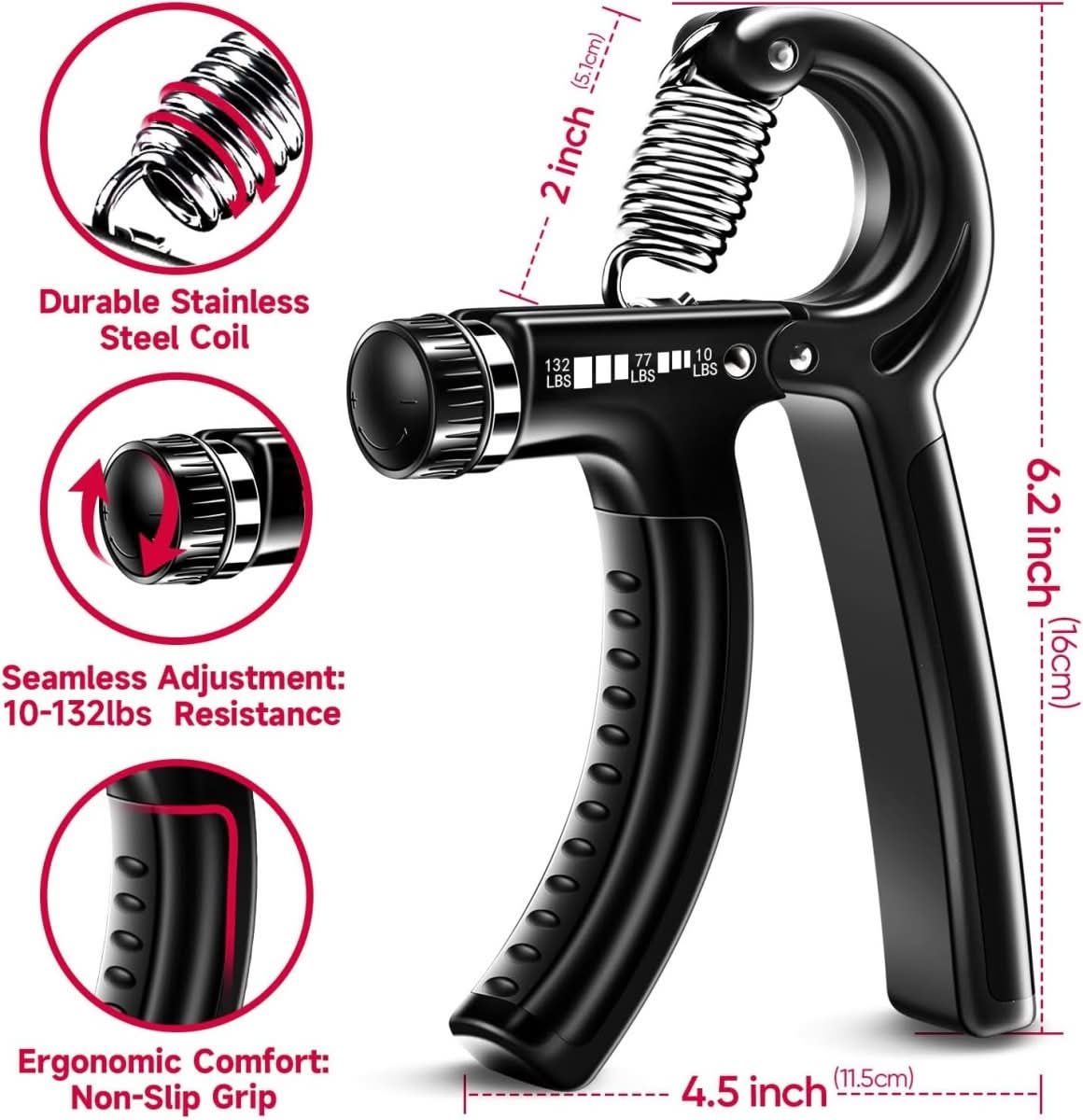 Gripmaster – Verstellbares Handverstärker-Set für Griffkraft & Unterarmtraining - sellene.de