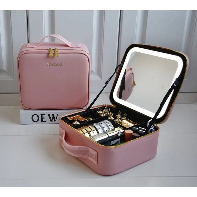 Mirrorglam Make-up Tasche – LED-Spiegel & Organizer für perfektes Styling unterwegs - sellene.de