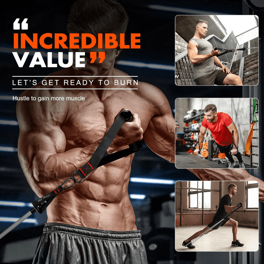STRENGTHIX – Widerstandsreifen Set für Ganzkörpertraining mit Griffen, Knöchelriemen & Türanker - sellene.de