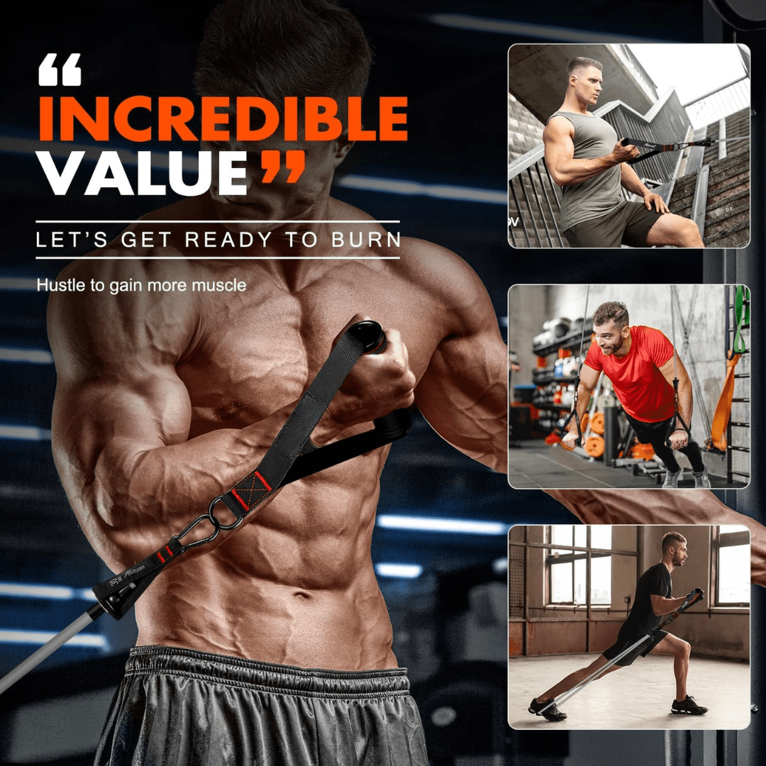 STRENGTHIX – Widerstandsreifen Set für Ganzkörpertraining mit Griffen, Knöchelriemen & Türanker - sellene.de