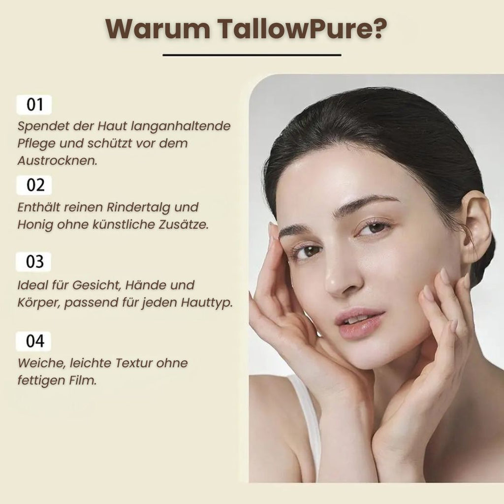 Beef Tallow Creme | Creme für natürliche Hautpflege | Feuchtigkeitscreme für Gesicht und Körper | TallowPure - sellene.de