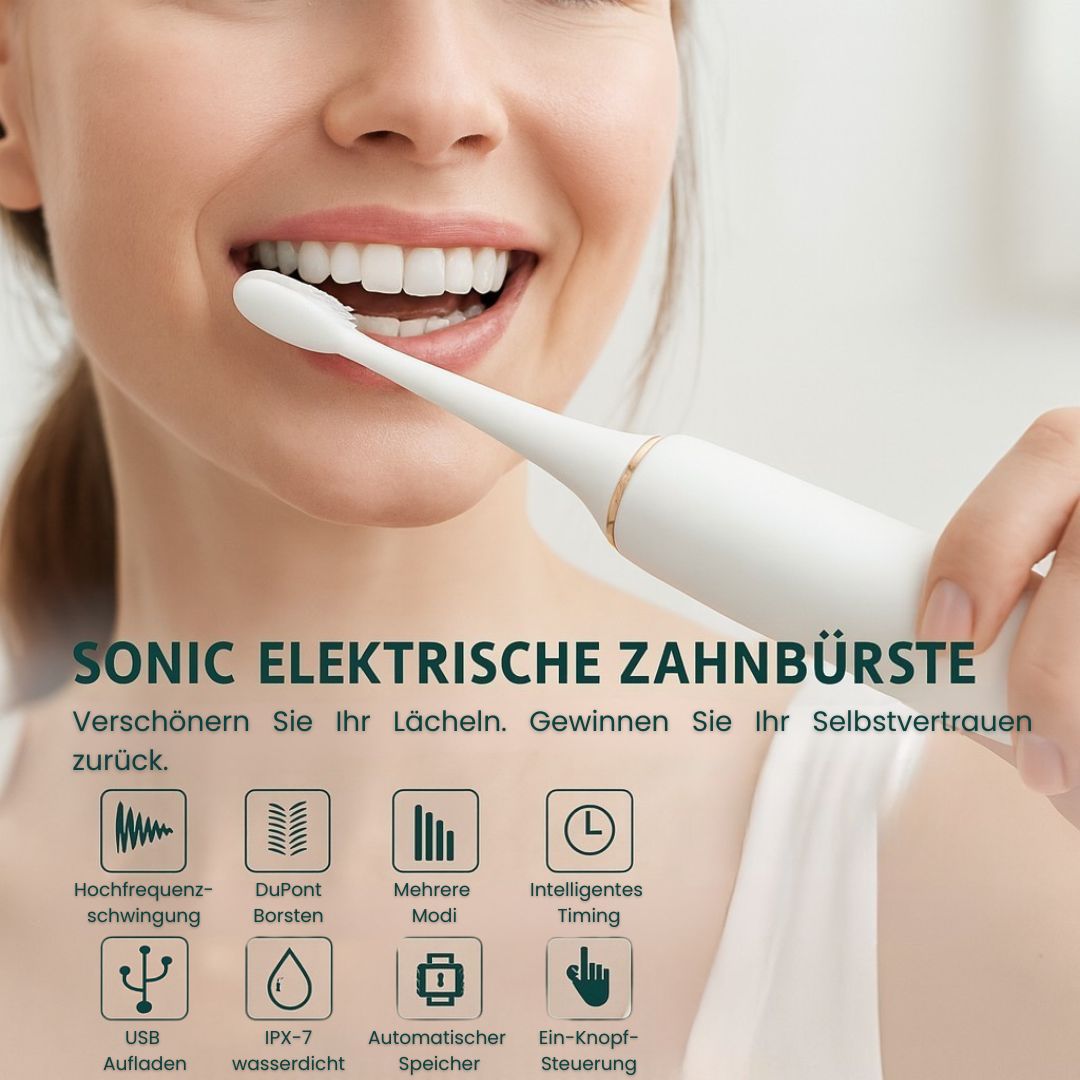 Elektrische Zahnbürste mit 6 Reinigungsmodi | Ultraschall Zahnbürste für Erwachsene & Kinder | ZahnKlar - sellene.de