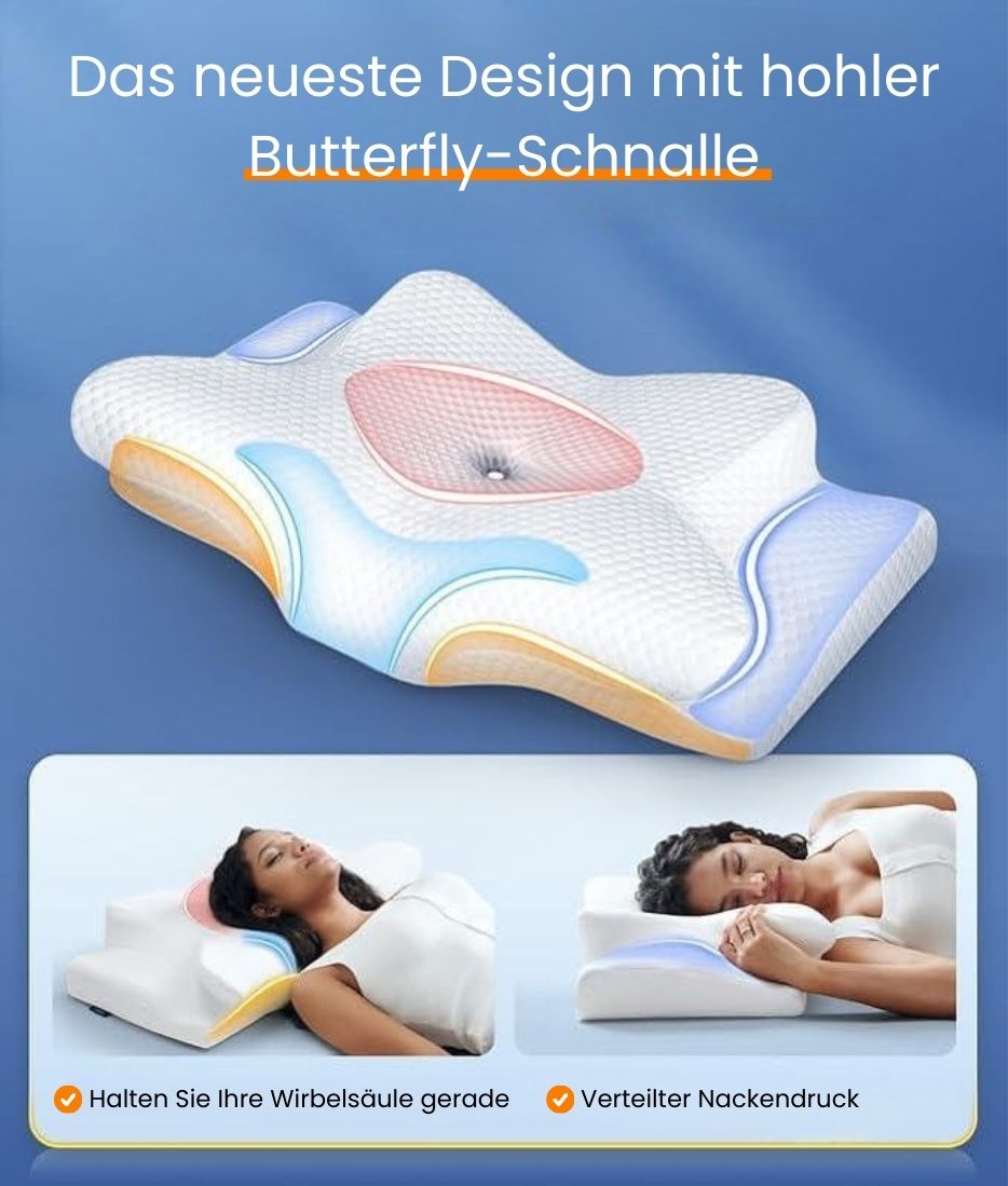Nackenkissen | Orthopädisches Kissen für Seitenschläfer, Bauchschläfer & Rückenschläfer | ErgoDream - sellene.de