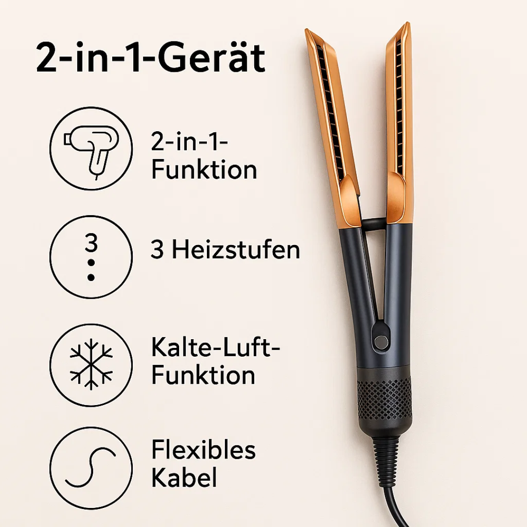 Föhn & Glätteisen in 1 | 2 in 1 Haarstyler | Volyra - sellene.de