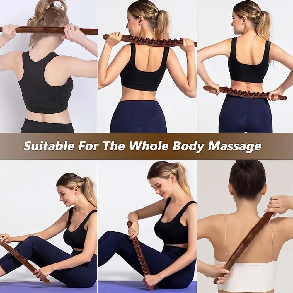 WoodEase Pro – Gua Sha Massagestab aus Holz für Muskelentspannung (60 cm) - sellene.de