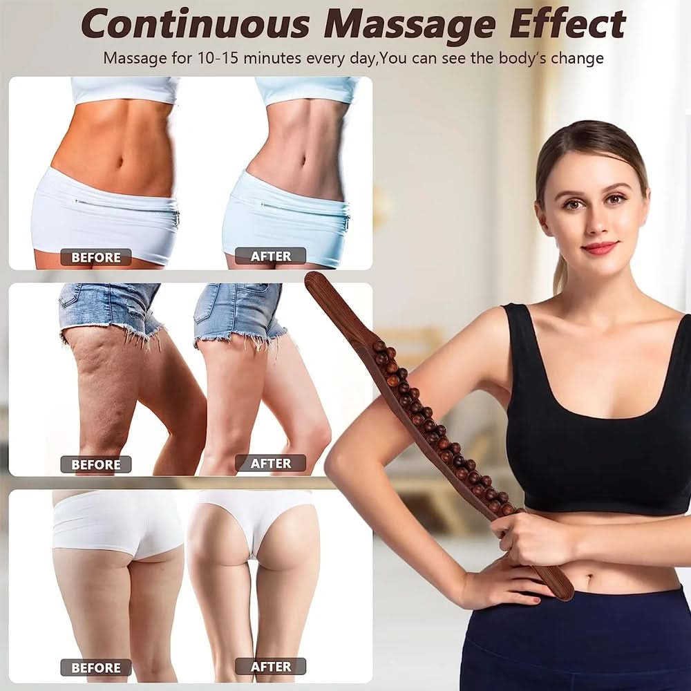 WoodEase Pro – Gua Sha Massagestab aus Holz für Muskelentspannung (60 cm) - sellene.de