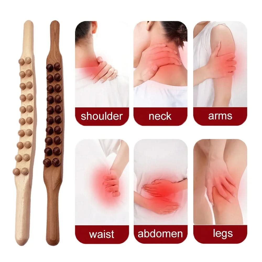 WoodEase Pro – Gua Sha Massagestab aus Holz für Muskelentspannung (60 cm) - sellene.de