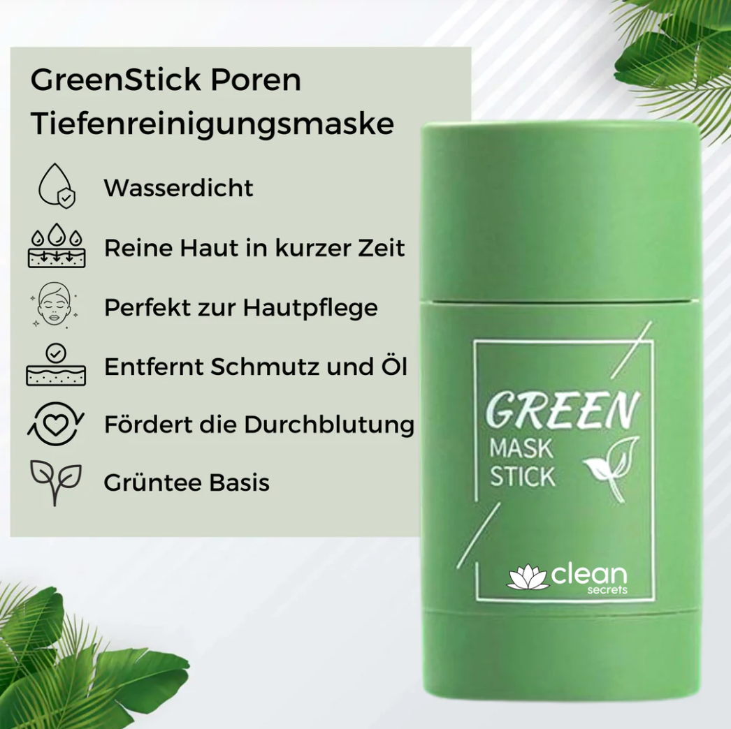 Reinigungsmaske Stick für Gesichtsreinigung | Naturkosmetik mit Grünteeextrakt für Hautpflege | LumiHaut - sellene.de