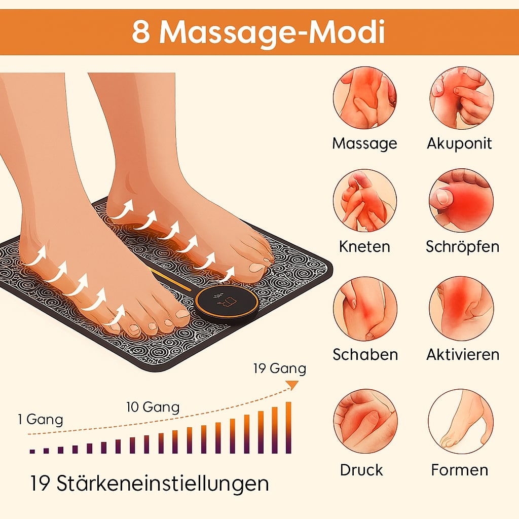 EMS-Fußmassagegerät für tiefe Entspannung | RelaxFuß - sellene.de