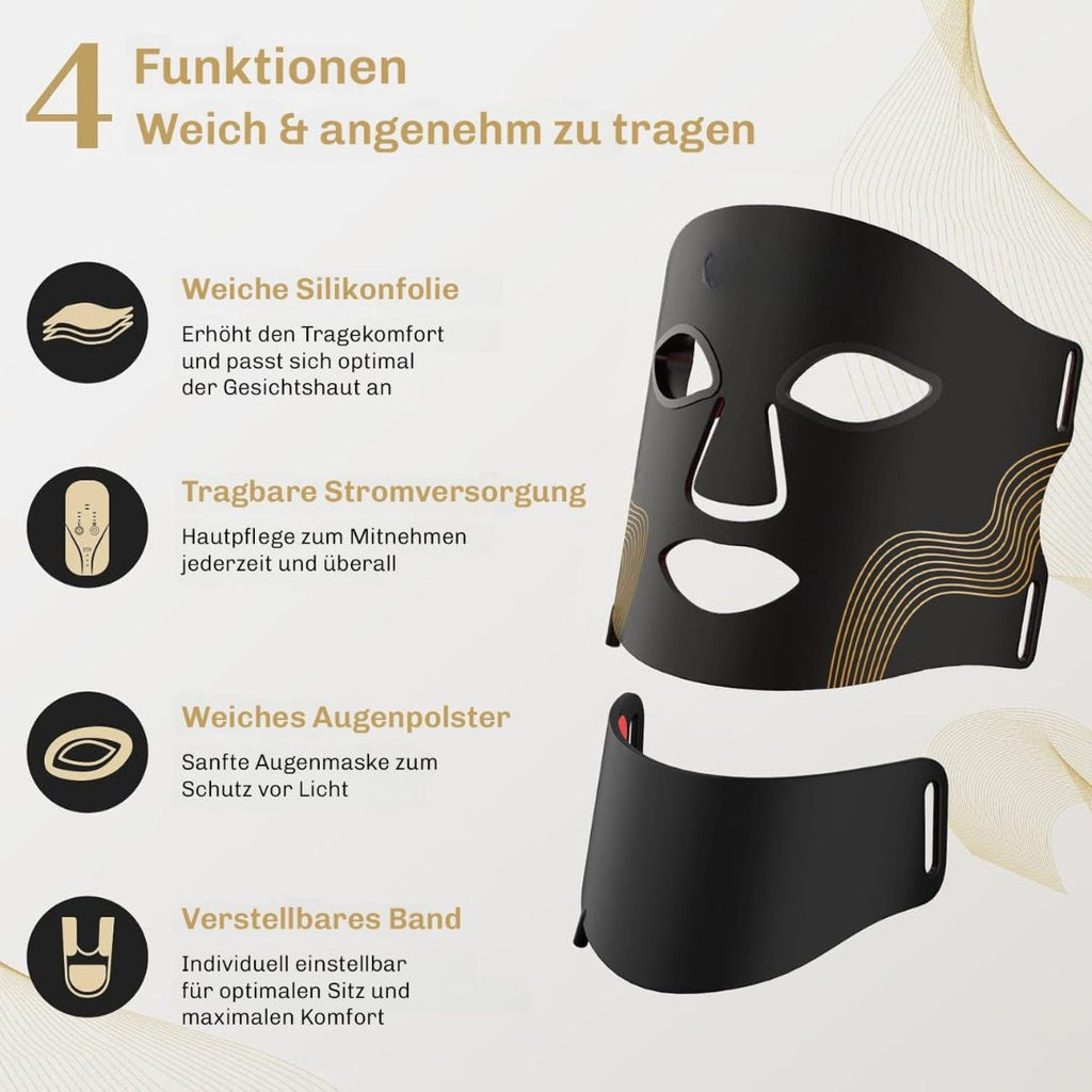 Rotlichtmaske | LED Gesichtsmaske | Haut Lichttherapie | HautGlow - sellene.de