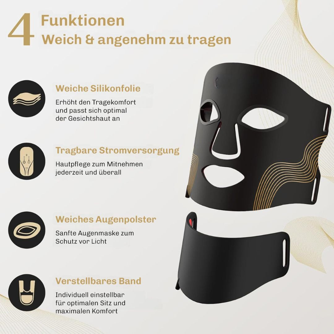 Rotlichtmaske | LED Gesichtsmaske | Haut Lichttherapie | HautGlow - sellene.de