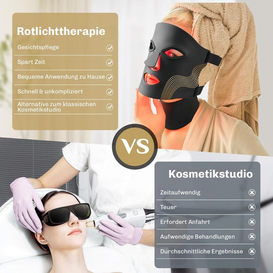 Rotlichtmaske | LED Gesichtsmaske | Haut Lichttherapie | HautGlow - sellene.de