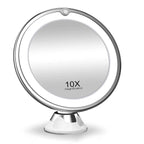 Schminkspiegel mit Licht und 10x Vergrößerung | Beleuchteter LED Spiegel rund | Kosmetix - sellene.de