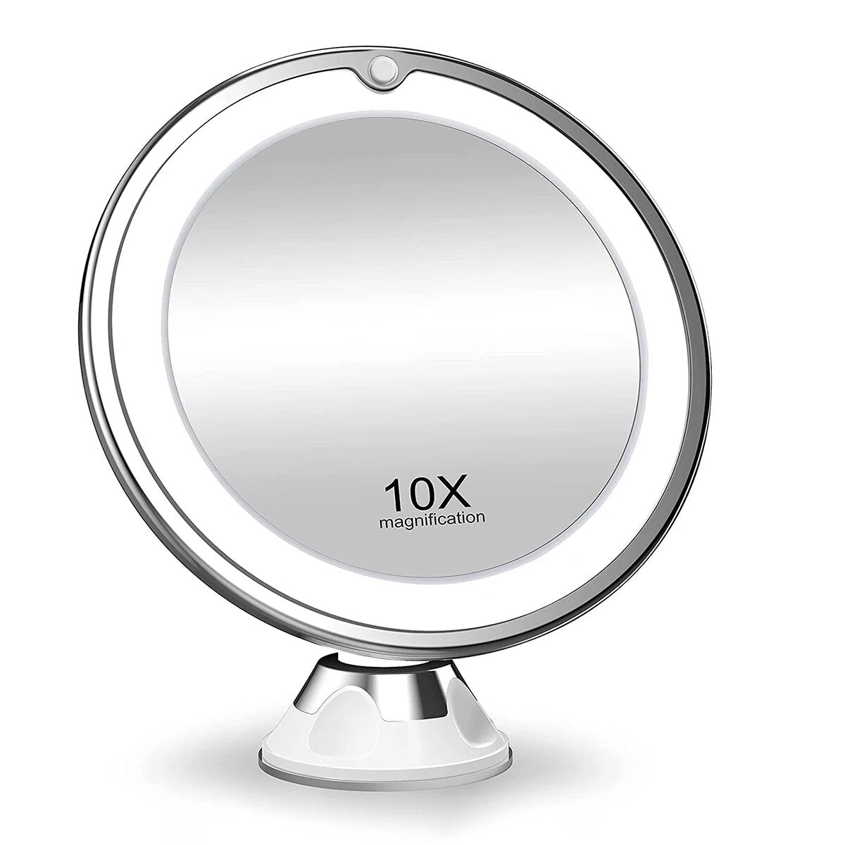 Schminkspiegel mit Licht und 10x Vergrößerung | Beleuchteter LED Spiegel rund | Kosmetix - sellene.de