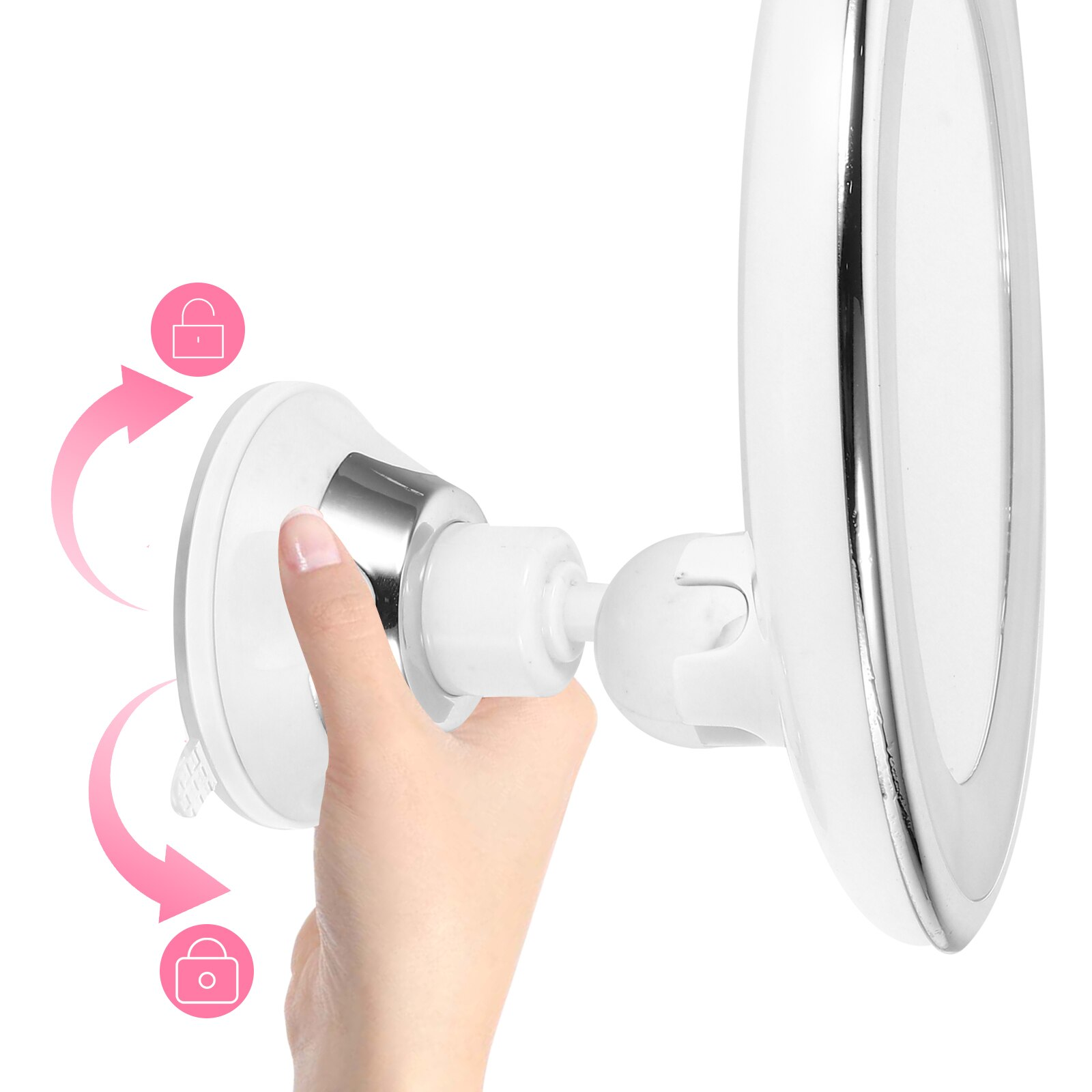 Schminkspiegel mit Licht und 10x Vergrößerung | Beleuchteter LED Spiegel rund | Kosmetix - sellene.de