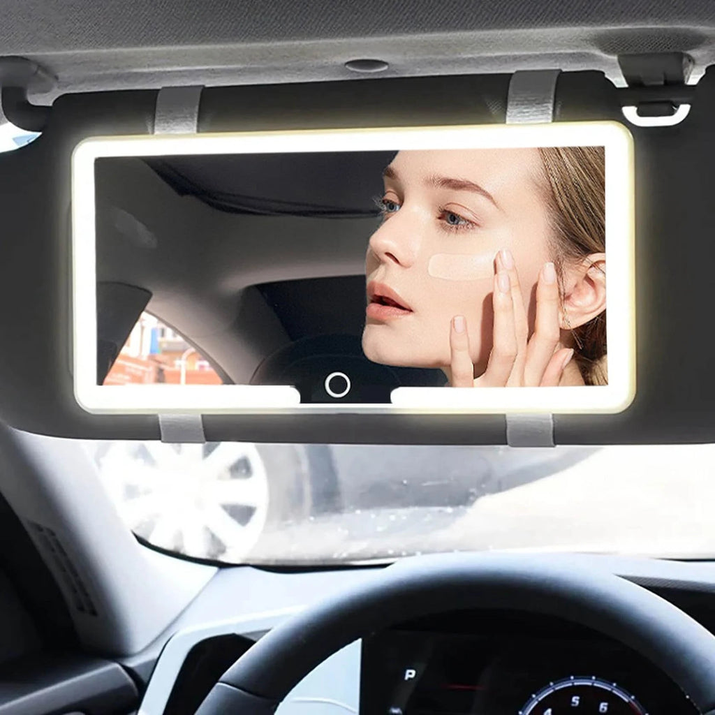 Schminkspiegel mit Licht für Auto | Beleuchteter Kosmetikspiegel | GlowVisor - sellene.de