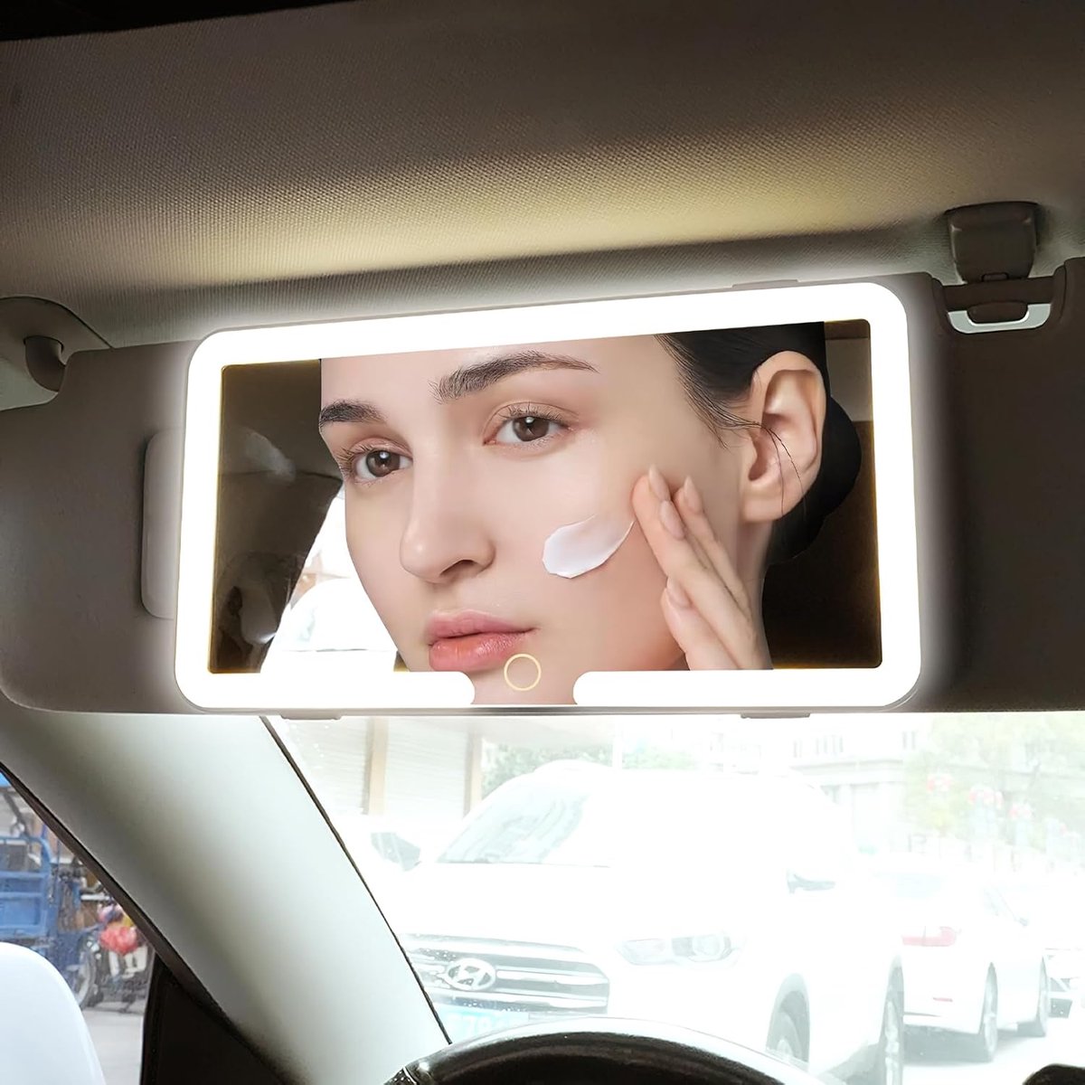 Schminkspiegel mit Licht für Auto | Beleuchteter Kosmetikspiegel | GlowVisor - sellene.de