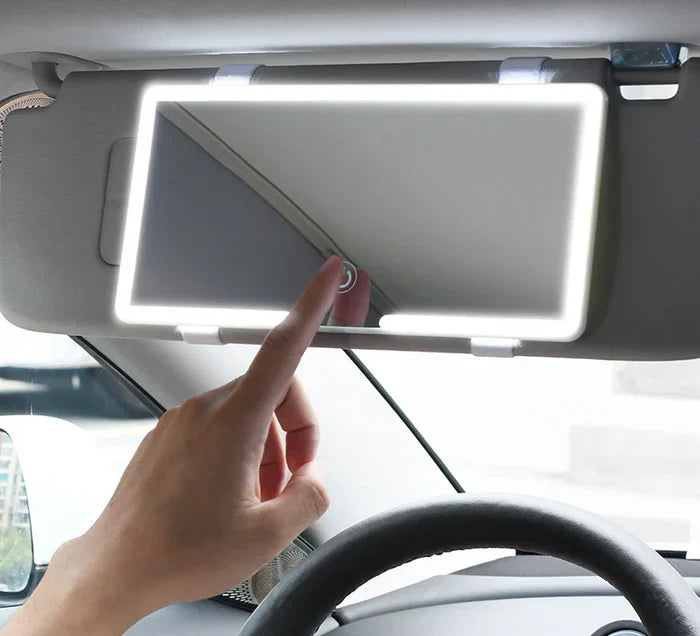 Schminkspiegel mit Licht für Auto | Beleuchteter Kosmetikspiegel | GlowVisor - sellene.de