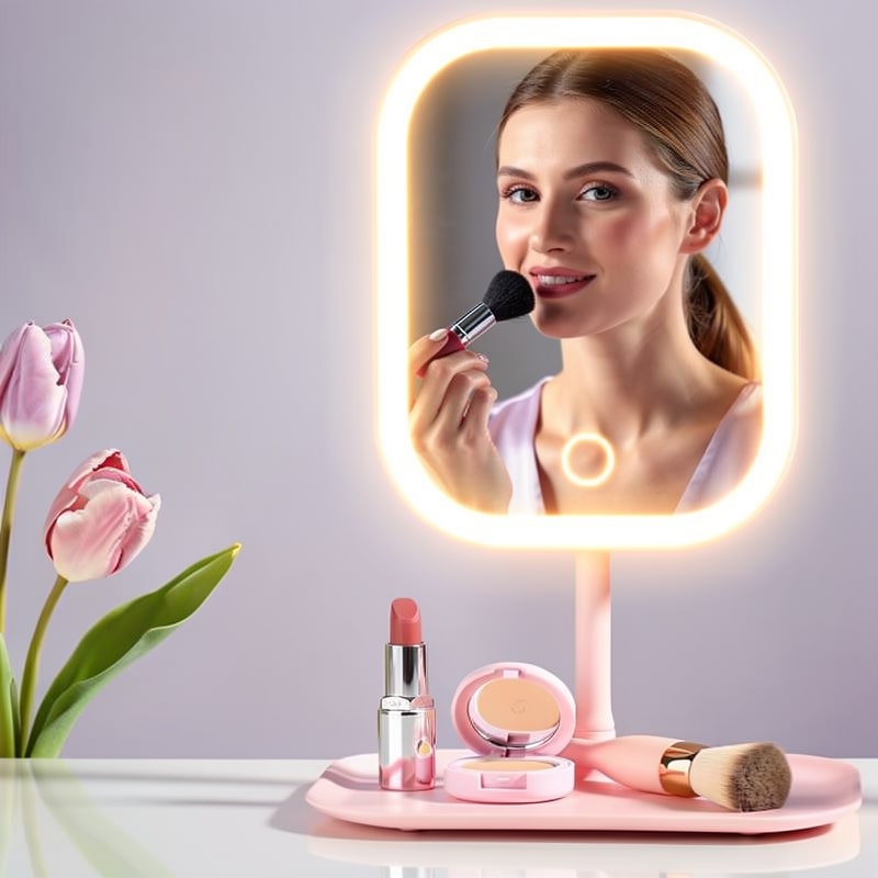 Schminkspiegel mit Licht | LED Kosmetikspiegel mit Beleuchtung | Beautiq - sellene.de