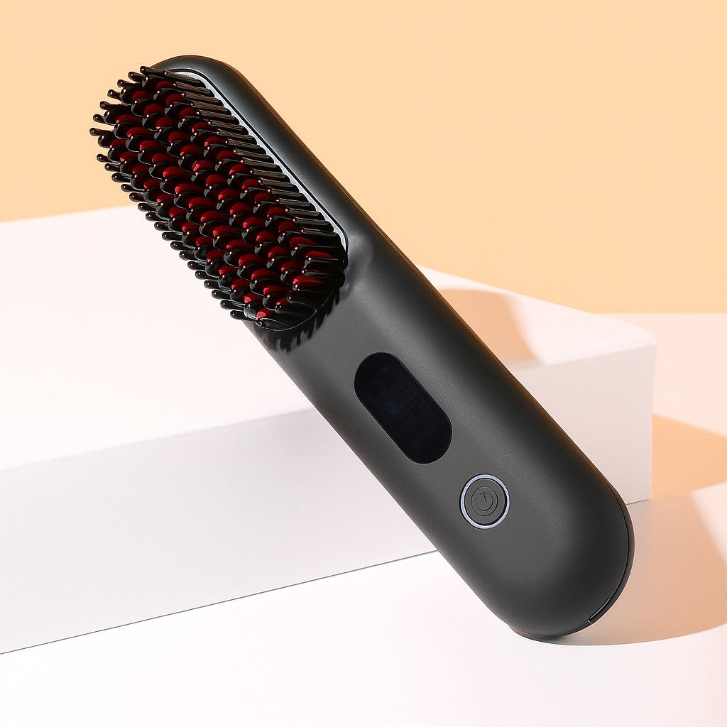 Glättbürste & Haarbürste elektrisch | Kabelloser Haarglätter für glattes Haar | StyleGlide - sellene.de