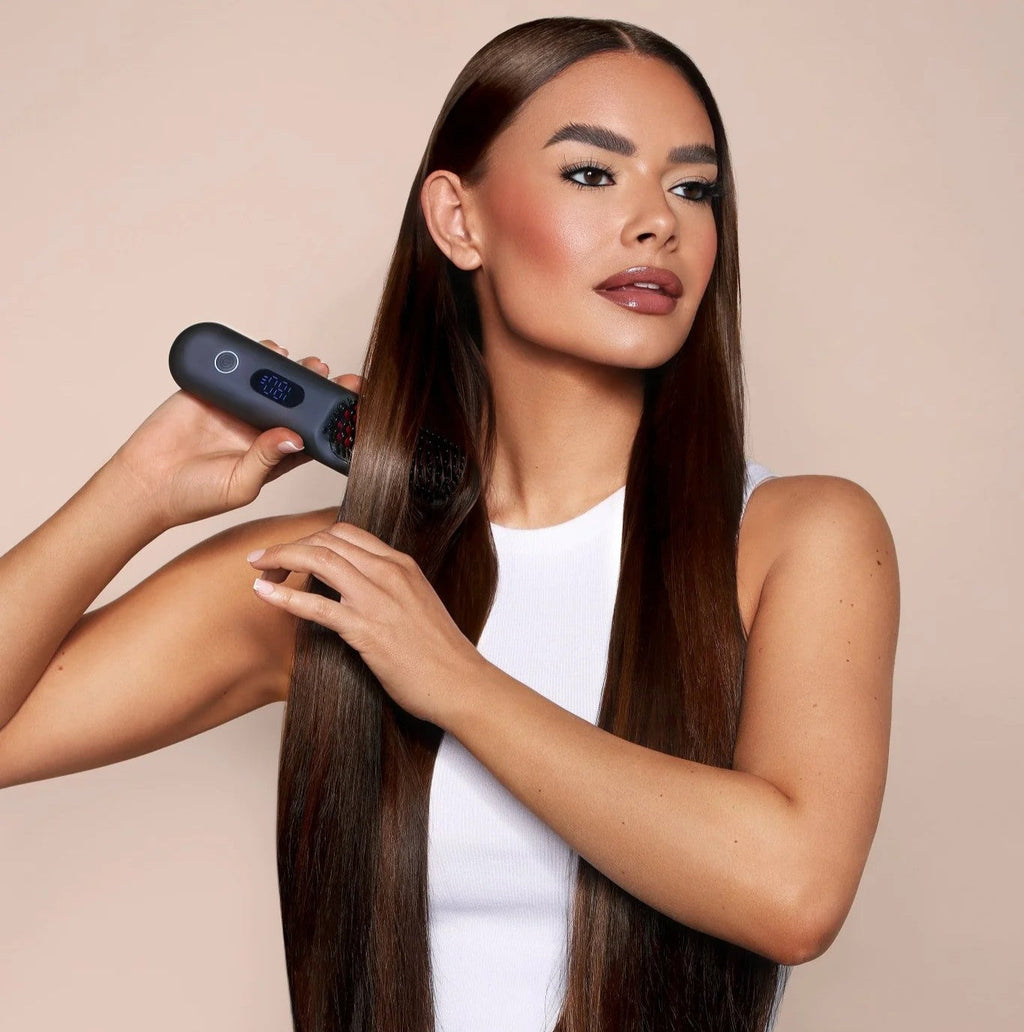 Glättbürste & Haarbürste elektrisch | Kabelloser Haarglätter für glattes Haar | StyleGlide - sellene.de